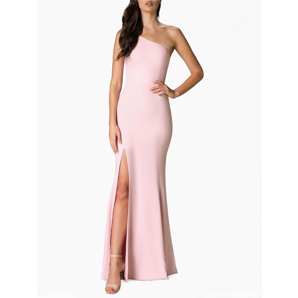 New Dress‎ The Population Amy One Shoulder Bodycon Maxi Dress Pink Small